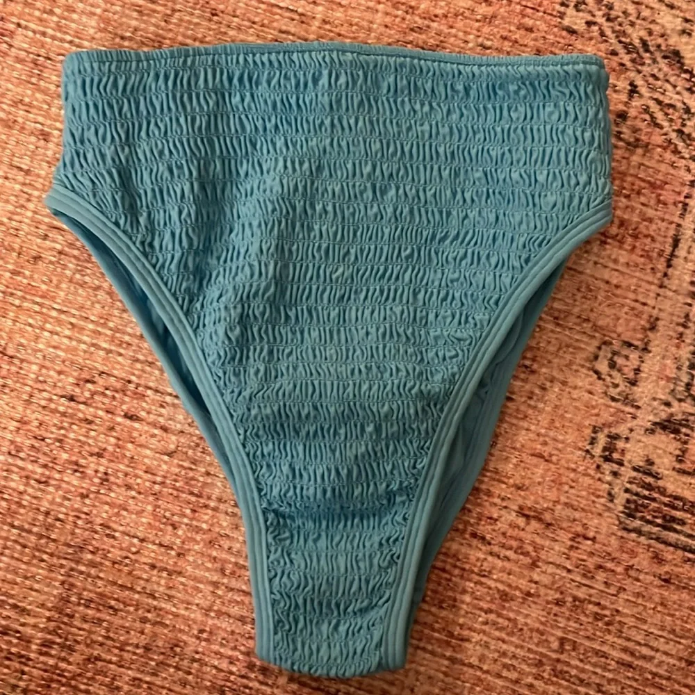 l*space Barlette High Waist Bitsy Cut Swim Bright Teal Blue Bikini‎ Bottoms XS